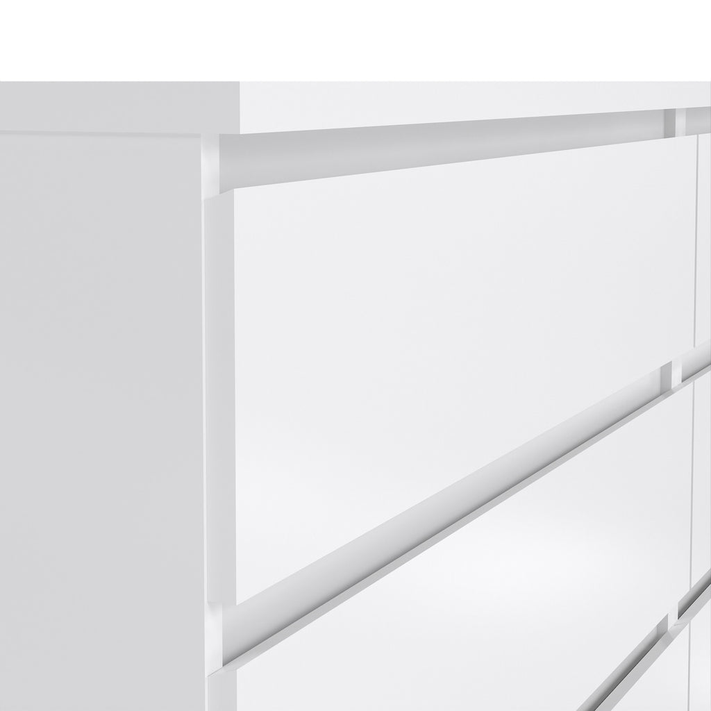 Naia Wide Chest of 6 Drawers (3+3) in White High Gloss