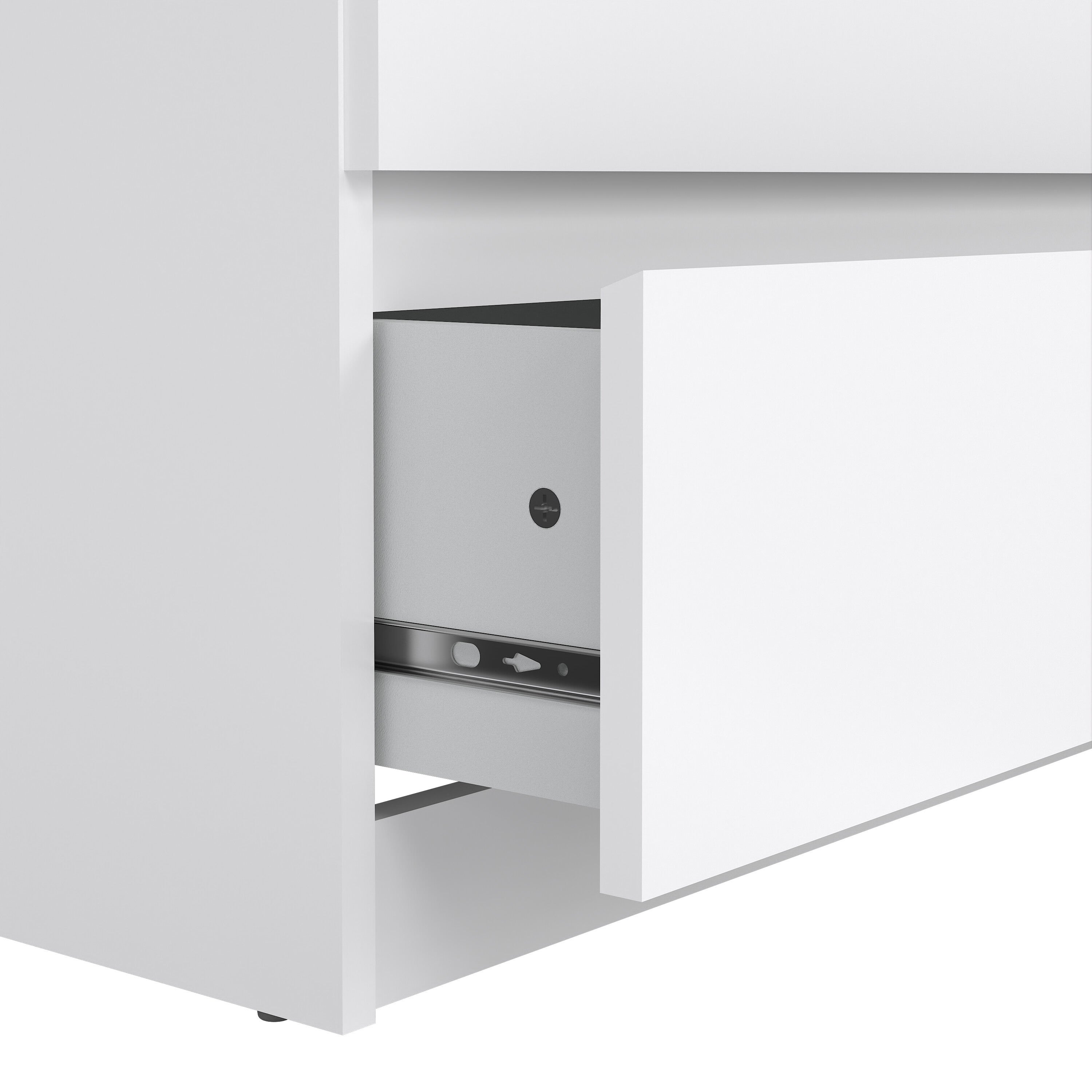Naia Wide Chest of 6 Drawers (3+3) in White High Gloss