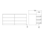 Naia Wide Chest of 6 Drawers (3+3) in White High Gloss