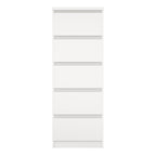 Naia Narrow Chest of 5 Drawers in White