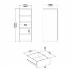 Naia Narrow Chest of 5 Drawers in White