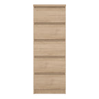 Naia Narrow Chest of 5 Drawers in Jackson Hickory Oak