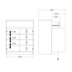 Naia Sideboard 1 Drawer 2 Doors in White High Gloss