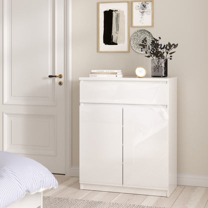 Naia Sideboard 1 Drawer 2 Doors in White High Gloss