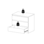 Naia Chest of 3 Drawers in Concrete and White High Gloss