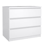 Naia Chest of 3 Drawers in White High Gloss