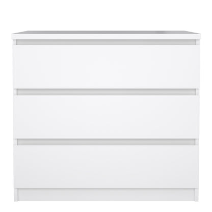 Naia Chest of 3 Drawers in White High Gloss