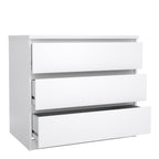 Naia Chest of 3 Drawers in White High Gloss