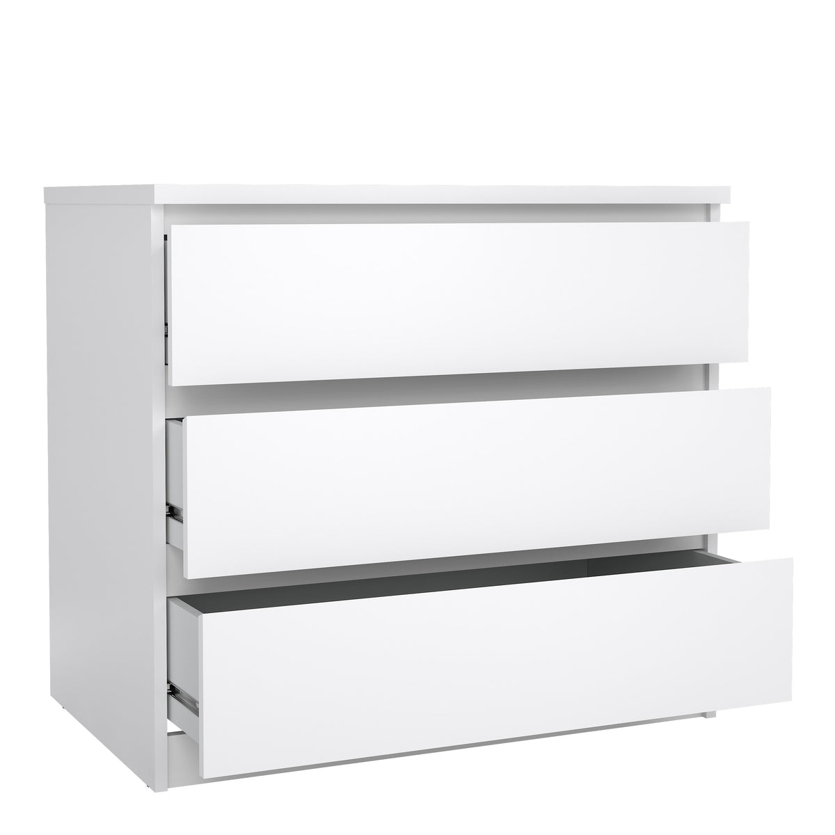 Naia Chest of 3 Drawers in White High Gloss