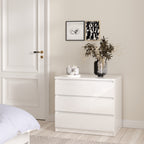 Naia Chest of 3 Drawers in White High Gloss