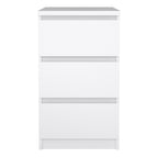 Naia Bedside 3 Drawers in White High Gloss