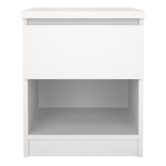 Naia Bedside 1 Drawer 1 Shelf in White