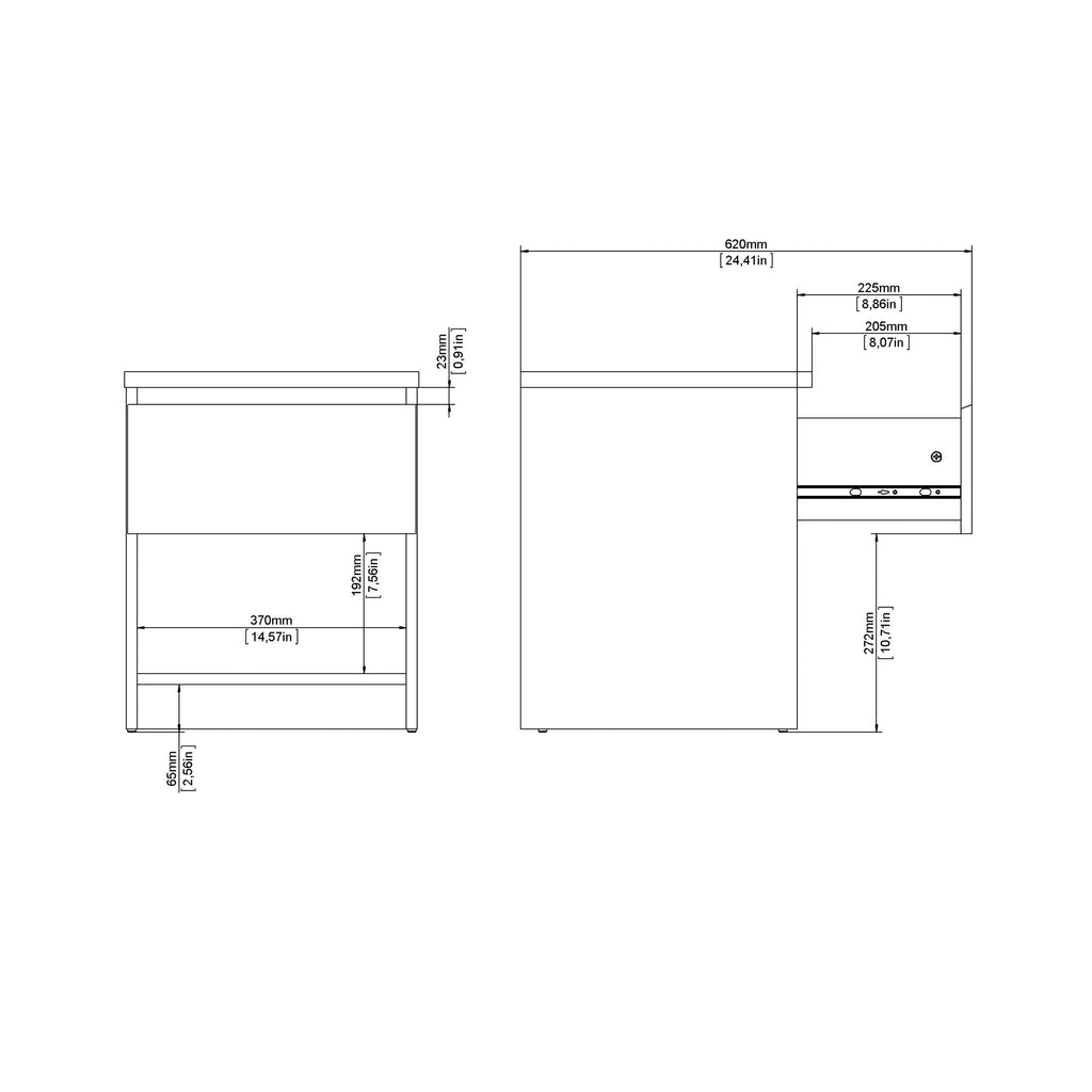 Naia Bedside 1 Drawer 1 Shelf in Jackson Hickory Oak