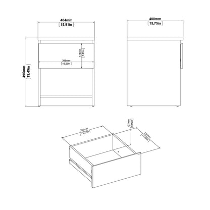 Naia Bedside 1 Drawer 1 Shelf in Jackson Hickory Oak