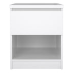 Naia Bedside 1 Drawer 1 Shelf in White High Gloss