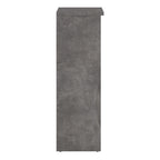 Naia Shoe Cabinet with 2 Flip Down Doors 1 Door and 1 Drawer in Concrete and White High Gloss