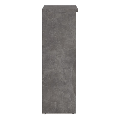 Naia Shoe Cabinet with 2 Flip Down Doors 1 Door and 1 Drawer in Concrete and White High Gloss