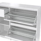 Naia Shoe Cabinet with 2 Flip Down Doors 1 Door and 1 Drawer in White High Gloss