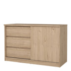 Naia Storage Unit with 1 Sliding Door and 3 Drawers in Jackson Hickory Oak