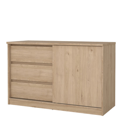 Naia Storage Unit with 1 Sliding Door and 3 Drawers in Jackson Hickory Oak
