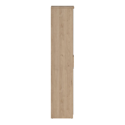 Naia Shoe Cabinet with 4 Doors 1 Drawer in Jackson Hickory Oak and White