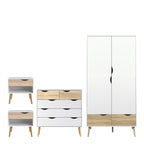 Oakley 4 Piece Bedroom Set White & Oak