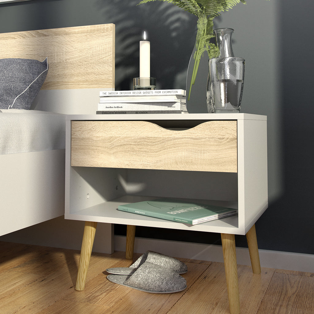 Oakley 4 Piece Bedroom Set White & Oak