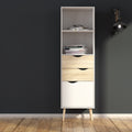 Oakley Bookcase 2 Drawers 1 Door in White and Oak