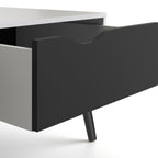 Oakley Coffee Table with 1 Drawer/ 1 Shelf in White and Black Matt