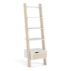Oakley Leaning Ladder Bookcase 1 Drawer in White and Oak