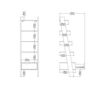 Oakley Leaning Ladder Bookcase 1 Drawer in White and Oak