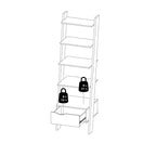 Oakley Leaning Ladder Bookcase 1 Drawer in White and Oak