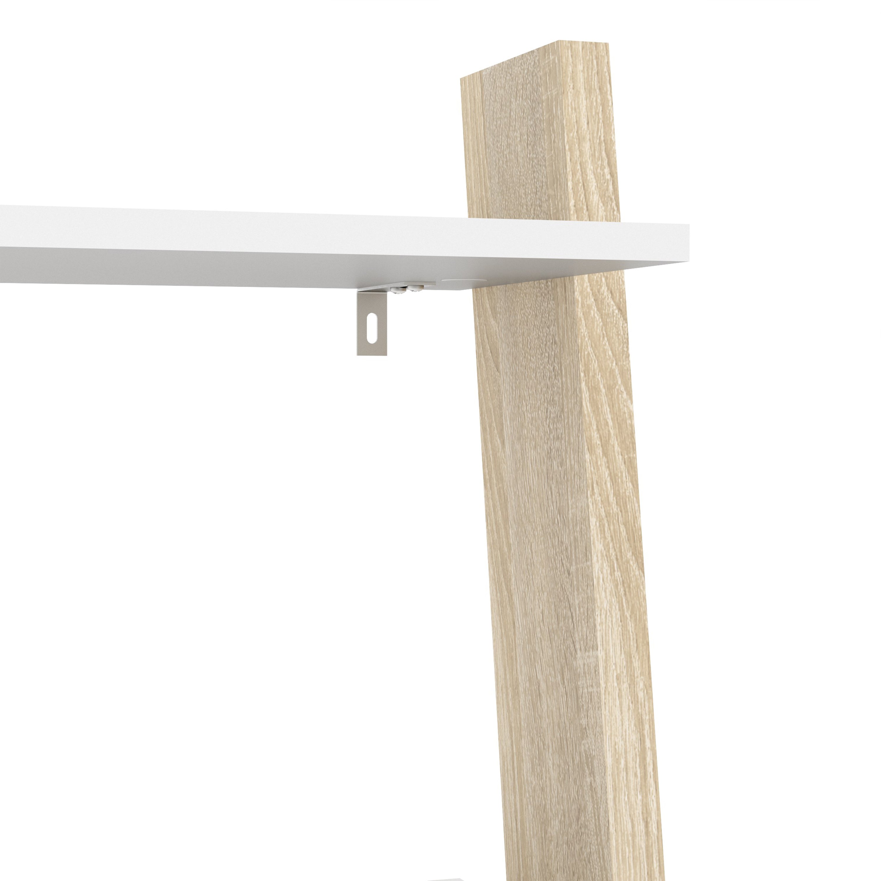 Oakley Leaning Ladder Bookcase 1 Drawer in White and Oak