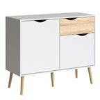 Oakley Sideboard Small 1 Drawer 2 Doors in White and Oak