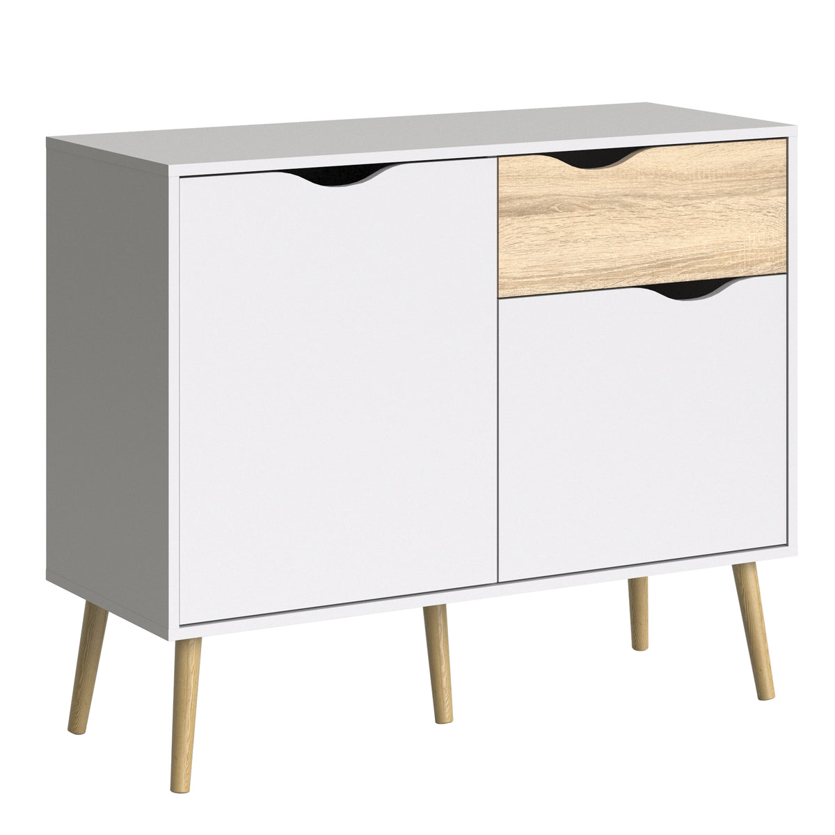 Oakley Sideboard Small 1 Drawer 2 Doors in White and Oak