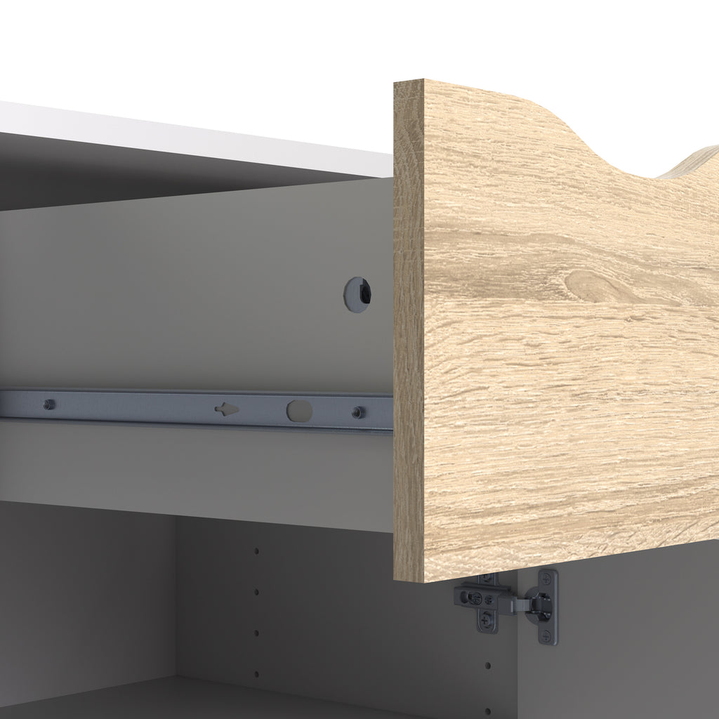 Oakley Sideboard Small 1 Drawer 2 Doors in White and Oak
