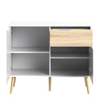 Oakley Sideboard Small 1 Drawer 2 Doors in White and Oak