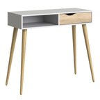 Oakley Console Table 1 Drawer 1 Shelf in White and Oak