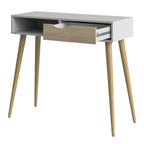 Oakley Console Table 1 Drawer 1 Shelf in White and Oak
