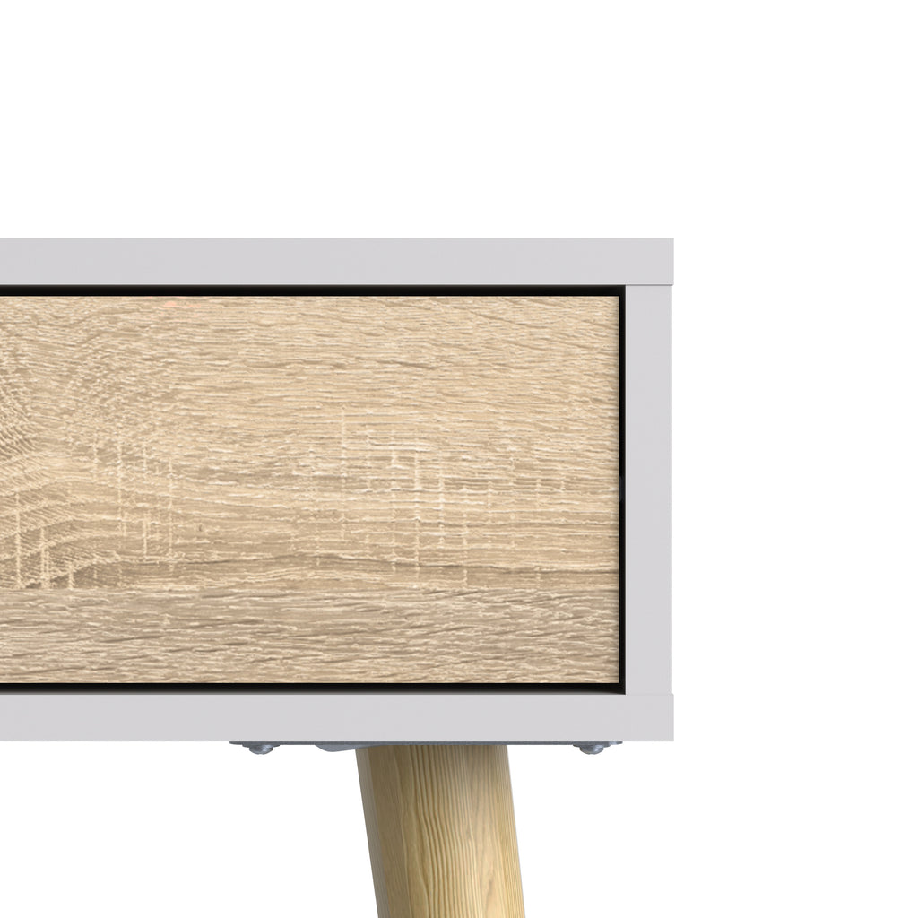 Oakley Console Table 1 Drawer 1 Shelf in White and Oak