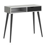 Oakley Console Table 1 Drawer 1 Shelf in White and Black Matt