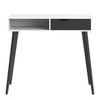 Oakley Console Table 1 Drawer 1 Shelf in White and Black Matt