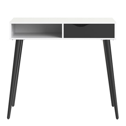 Oakley Console Table 1 Drawer 1 Shelf in White and Black Matt