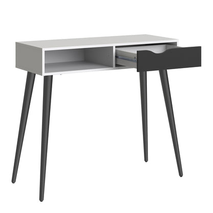 Oakley Console Table 1 Drawer 1 Shelf in White and Black Matt