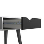 Oakley Console Table 1 Drawer 1 Shelf in White and Black Matt