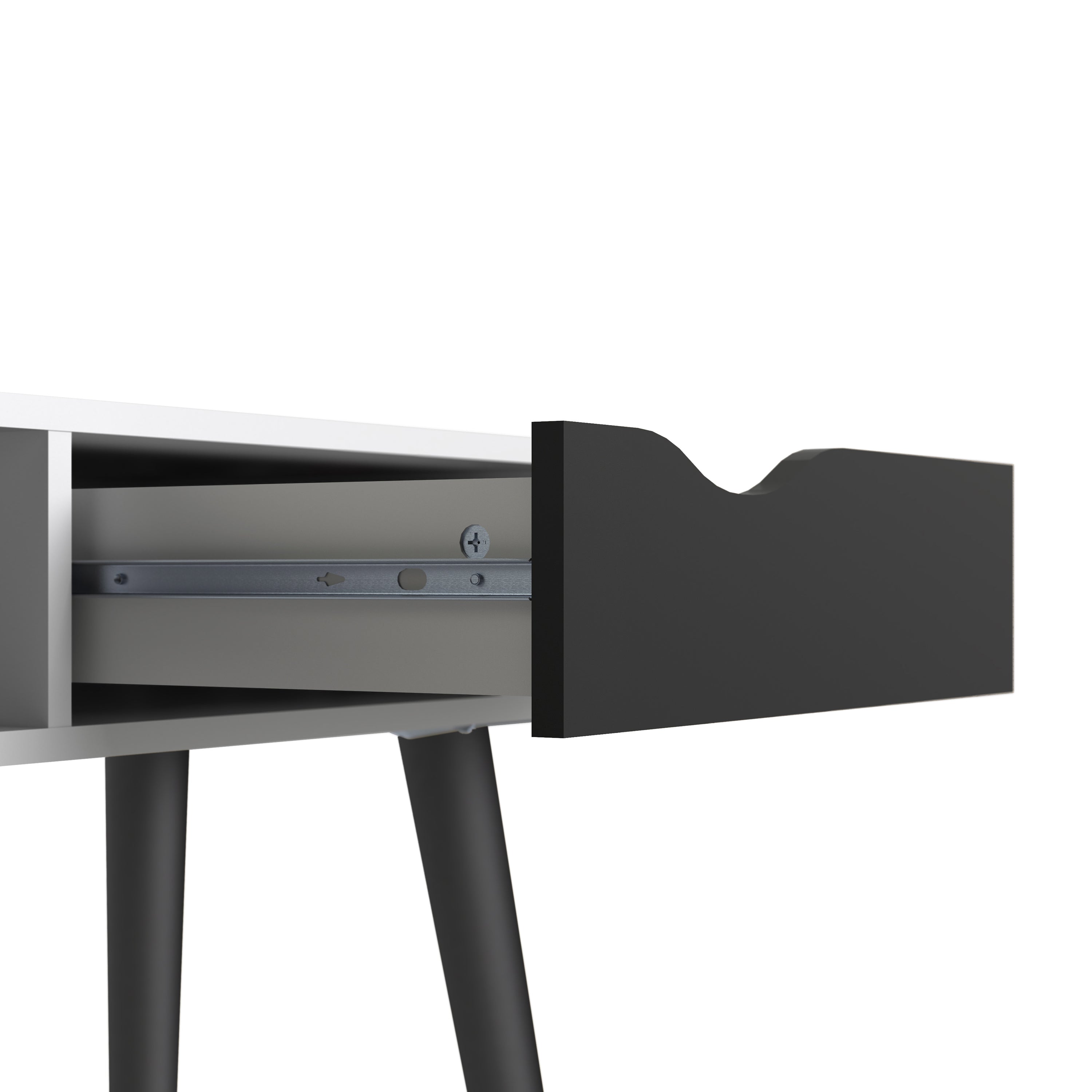 Oakley Console Table 1 Drawer 1 Shelf in White and Black Matt