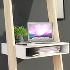 Oakley Leaning Ladder Desk in White and Oak