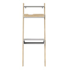 Oakley Leaning Ladder Desk in White and Oak