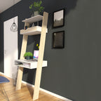 Oakley Leaning Ladder Desk in White and Oak