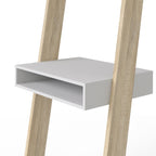 Oakley Leaning Ladder Desk in White and Oak